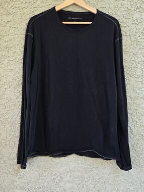 John Varvatos Black Long Sleeve Crew Tee